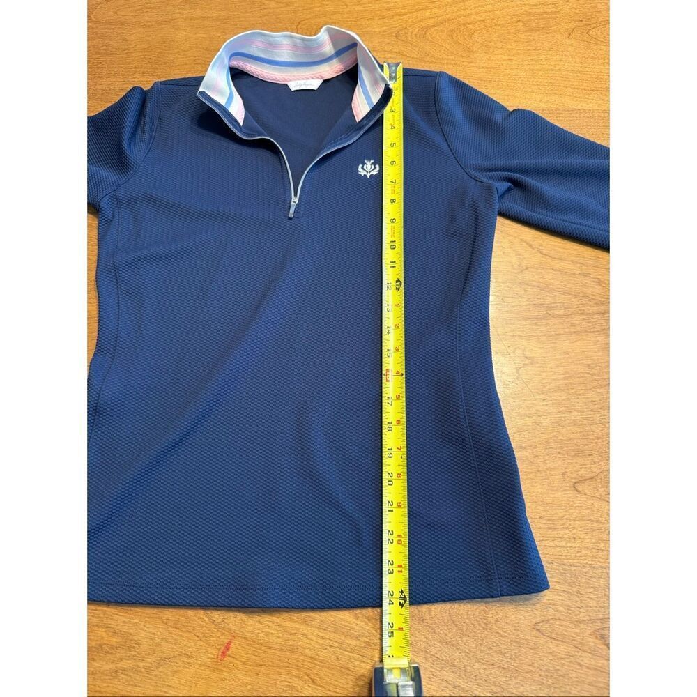 Lady Hagen Women's Quarter-Zip Mock Neck Long Sleeve Golf Top Navy Blue Small - Picture 9 of 9